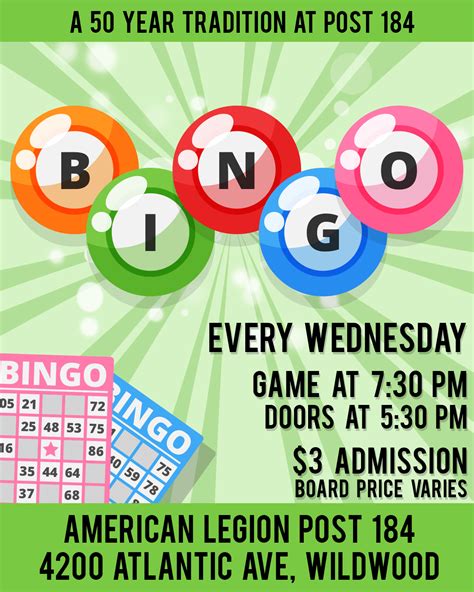 This <b>bingo</b> hall features a variety of games and prizes, making it a great place for people of all ages to enjoy a game of <b>bingo</b>. . American legion bingo near me